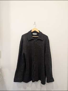 Our Legacy, Fits Large  Dark Charcoal Button-Front Knit Cardigan